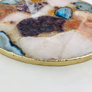 Bandeja/Tabla de ágata grande multicolor de 12" de diámetro para momentos personalizados/carteles