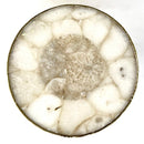 Soporte de Tarta/Centro de Mesa/Soporte de Exhibición/Bandeja de Ágata de Cristal Blanco Redondo de 10"