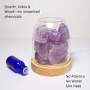 AURORA 2 Lámpara de cristal | Difusor de aceites esenciales | Cuarzo natural 500g | Amatista / Calcita Verde