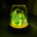 AURORA 2 Lámpara de cristal | Difusor de aceites esenciales | Cuarzo natural 500g | Amatista / Calcita Verde