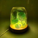 AURORA 2 Lámpara de cristal | Difusor de aceites esenciales | Cuarzo natural 500g | Amatista / Calcita Verde