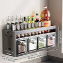 Estante especiero de acero inoxidable para pared, 2 niveles, 4 compartimentos – Cocina