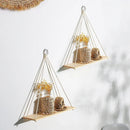 Estanterías de pared de madera estilo boho chic: decoración artesanal para sala de estar y dormitorio
