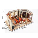 Kit de casas en miniatura del departamento de Mónica | Sujetalibros con luces para estantería