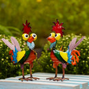 Estatua de metal gallo HQ | Adorno en miniatura para jardín, granja o patio