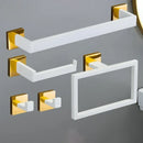 Juego de Accesorios de Baño Oro Blanco Acero Inoxidable 304