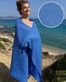 SAMOS Turkish Cotton Scarf Hammam Towel - Blue / Light Blue-0