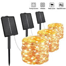 Guirnalda de luces solares LED impermeables con 8 modos para jardín