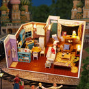 Kit de casas en miniatura del departamento de Mónica | Sujetalibros con luces para estantería