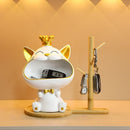Gato de la Suerte con Corona y Llavero – Adorno Decorativo para el Hogar