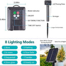 Guirnalda de luces solares LED impermeables con 8 modos para jardín