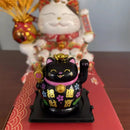 Gato de la suerte solar que saluda | Adorno maneki-neko para oficina