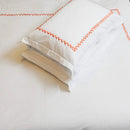 Hojas de sauce - Juegos de funda nórdica de lino puro con bordes bordados